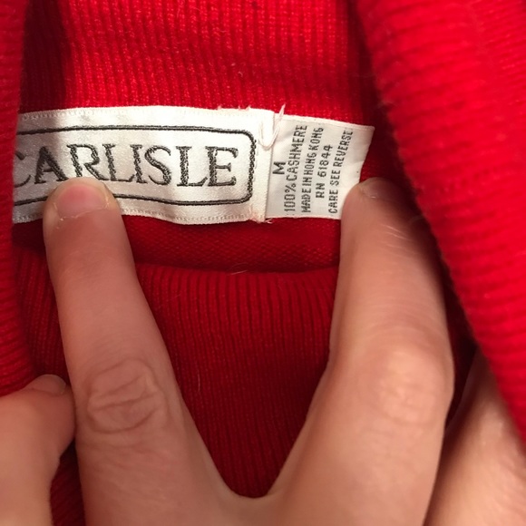 Cherry red cashmere wool sweater - Picture 2 of 2